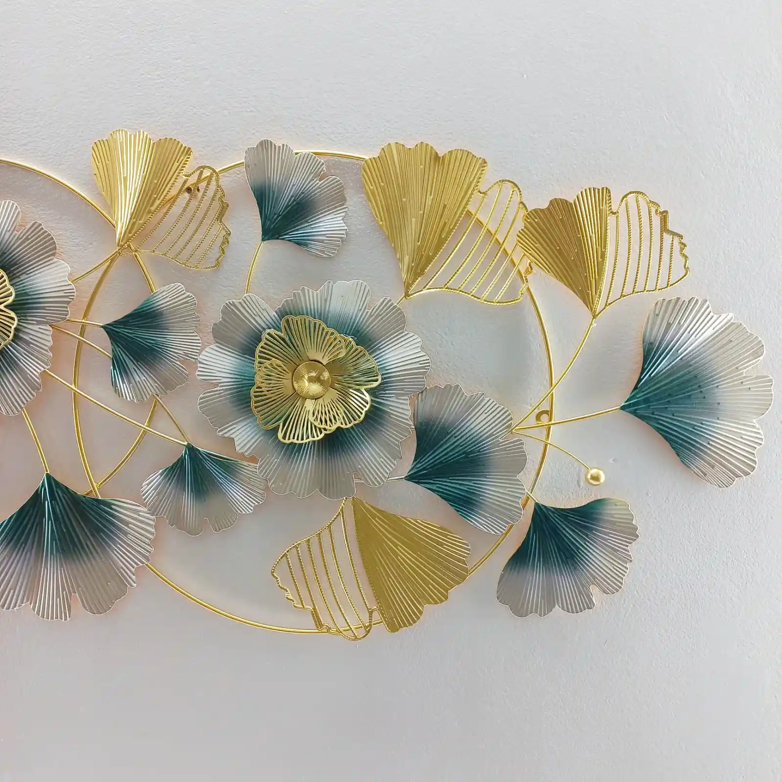 Metal Leaf & Flower Wall Décor- 17479
