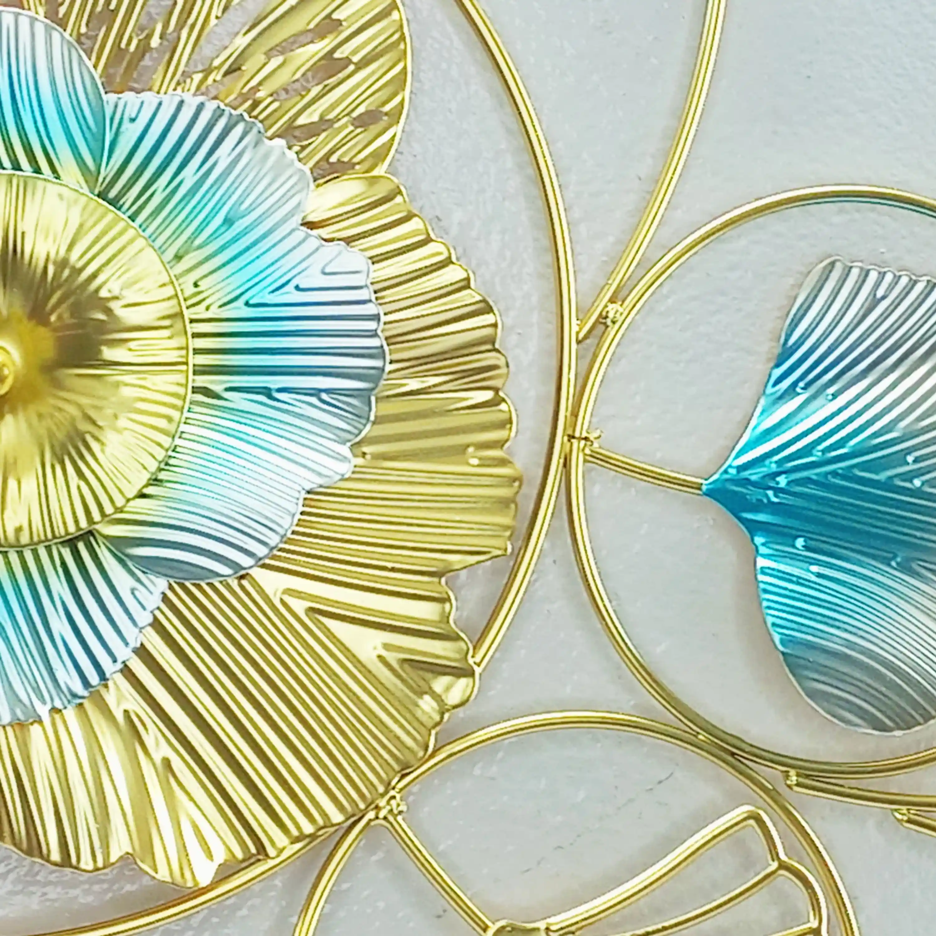 Golden leaf Metal Horizontal Wall Decor