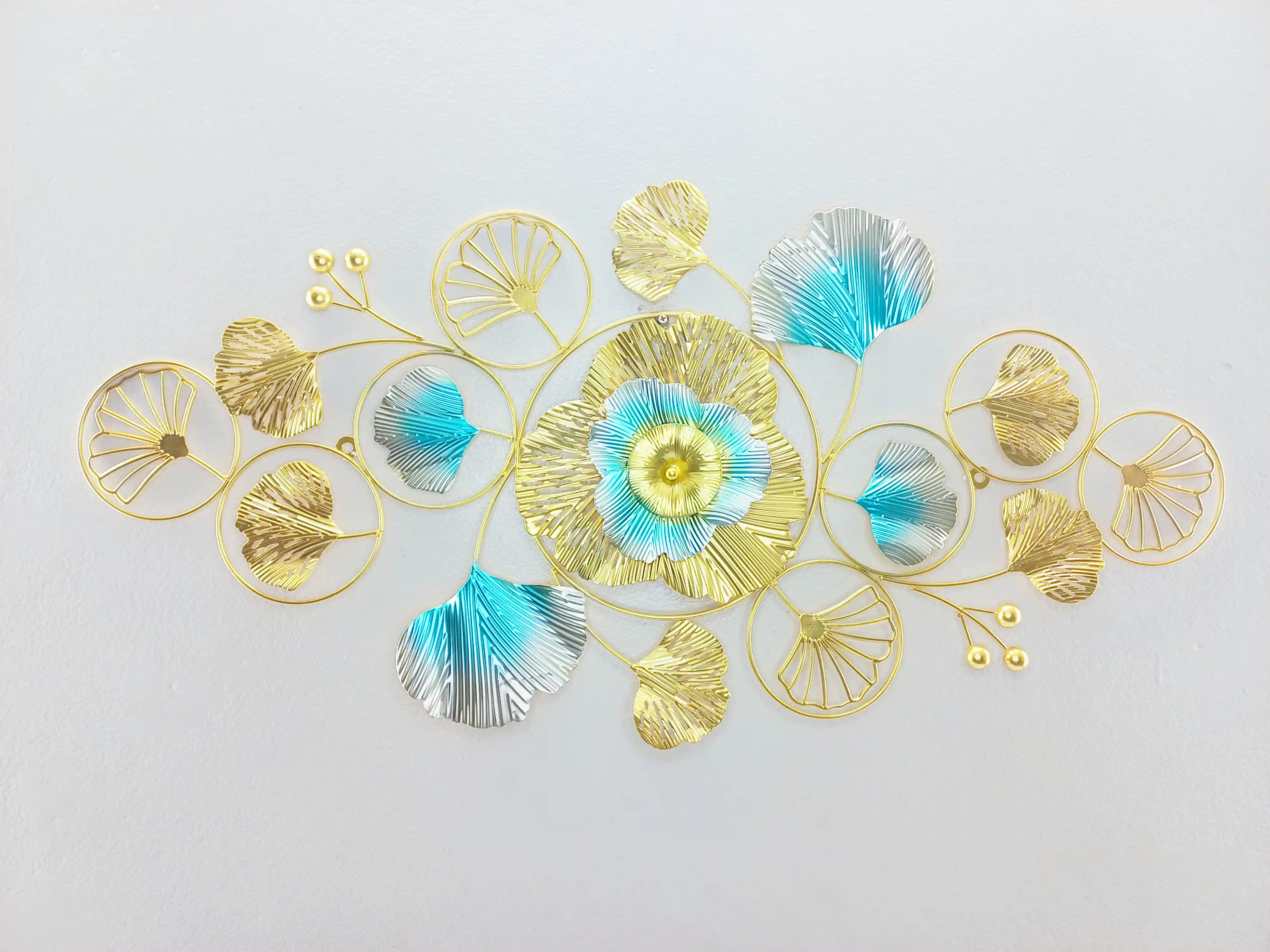 Golden leaf Metal Horizontal Wall Decor