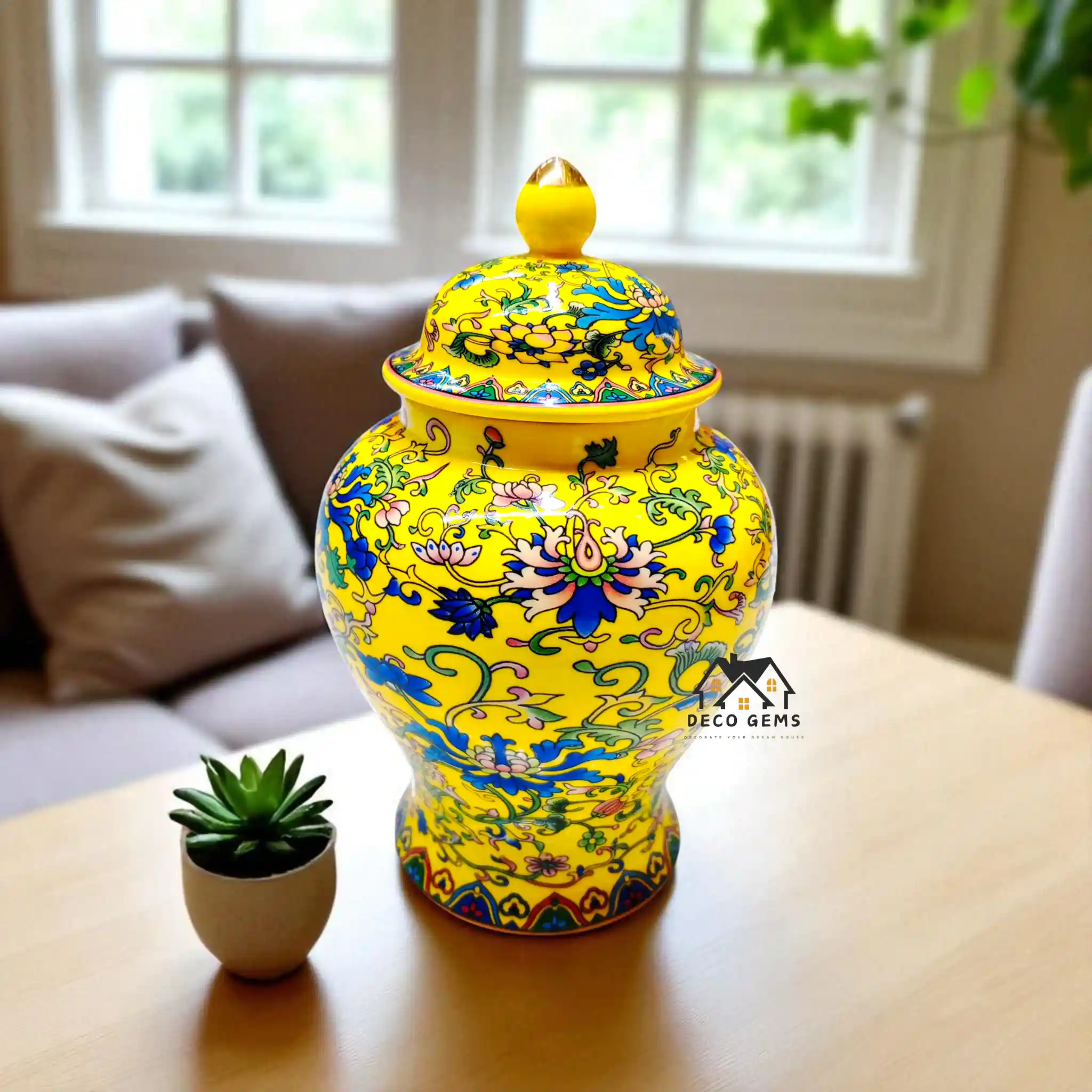 Vintage Yellow Candy Jar