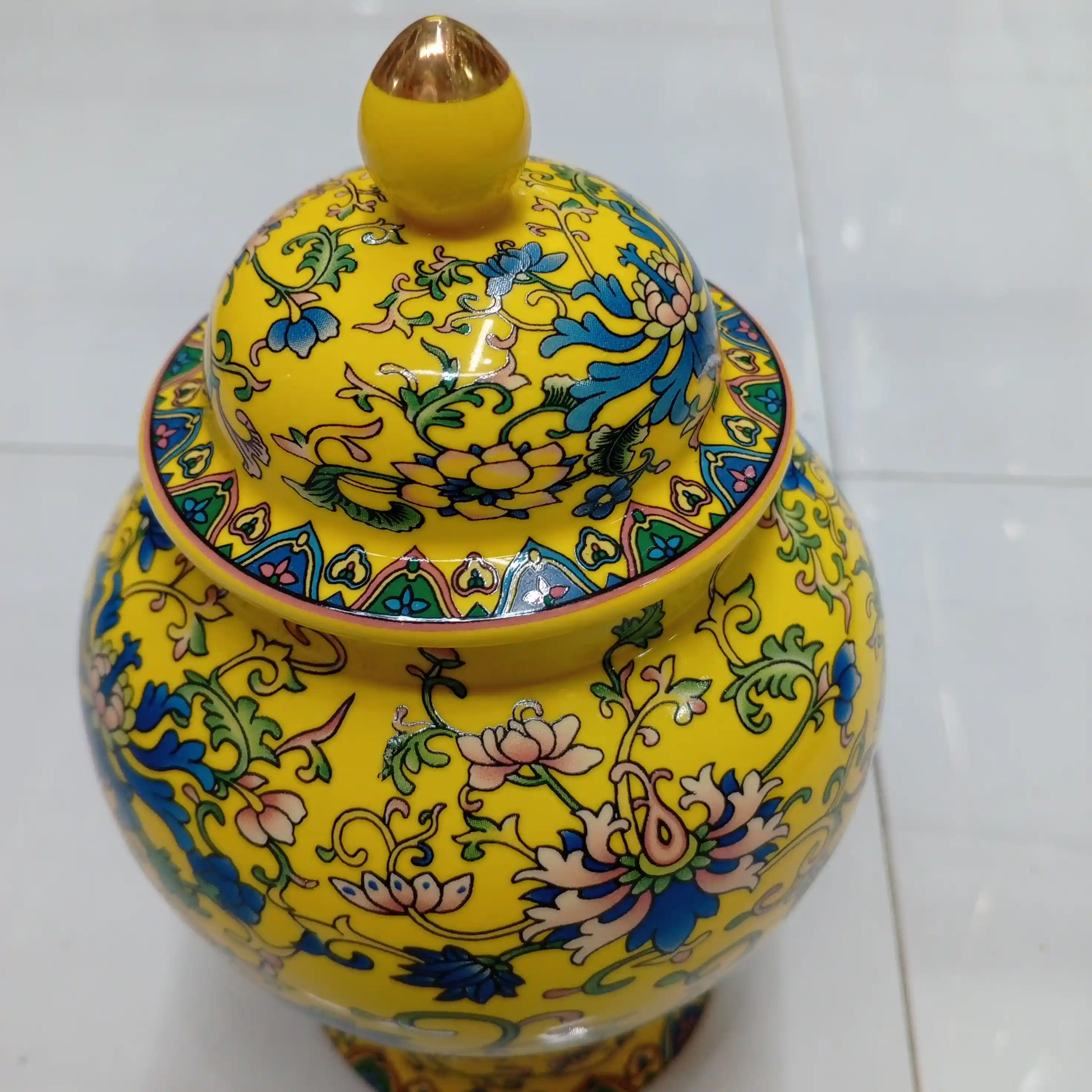 Vintage Yellow Candy Jar