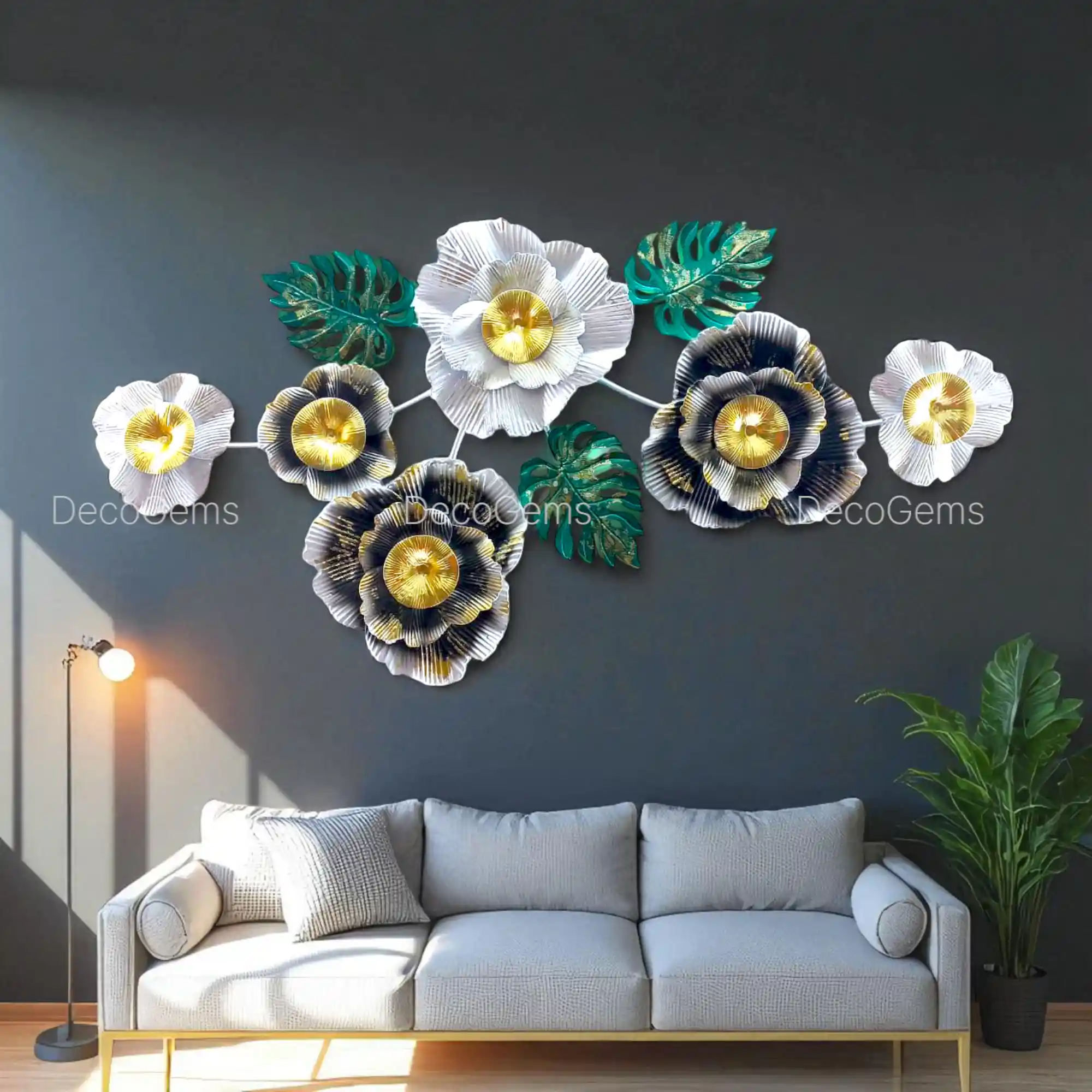 Metal Floral Designed Wall Décor - 17061