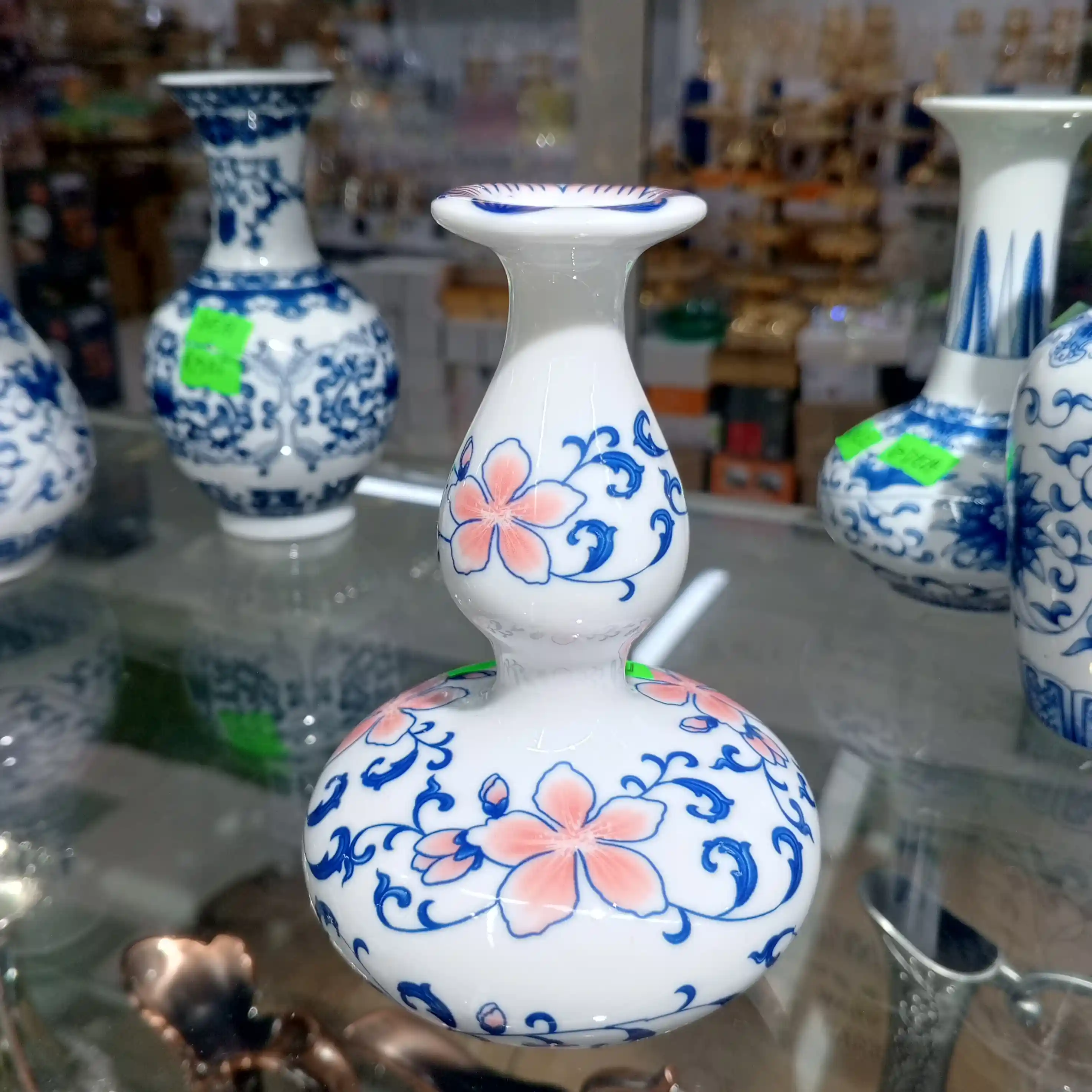 Blue Floral Designed Flower Vase