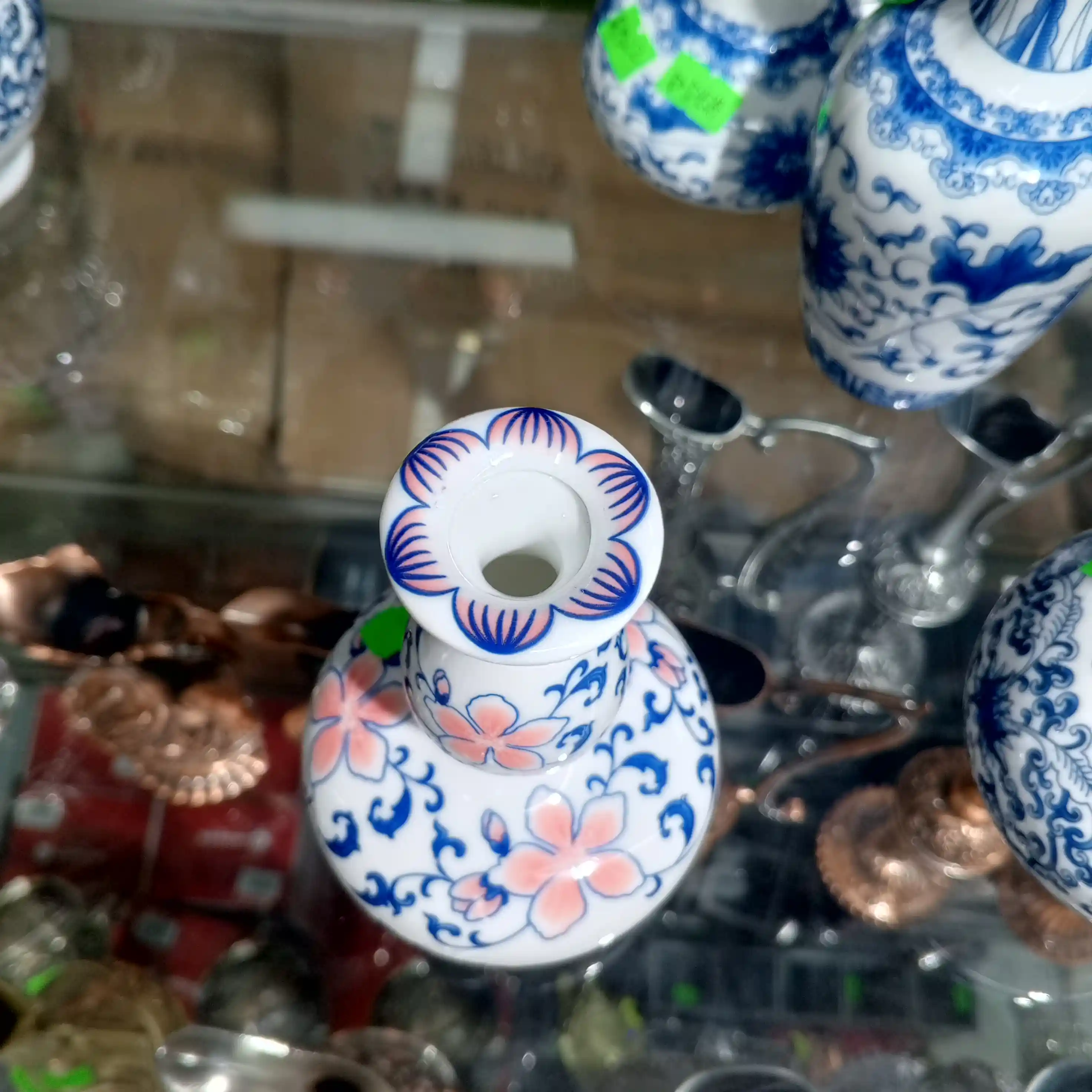 Blue Floral Designed Flower Vase