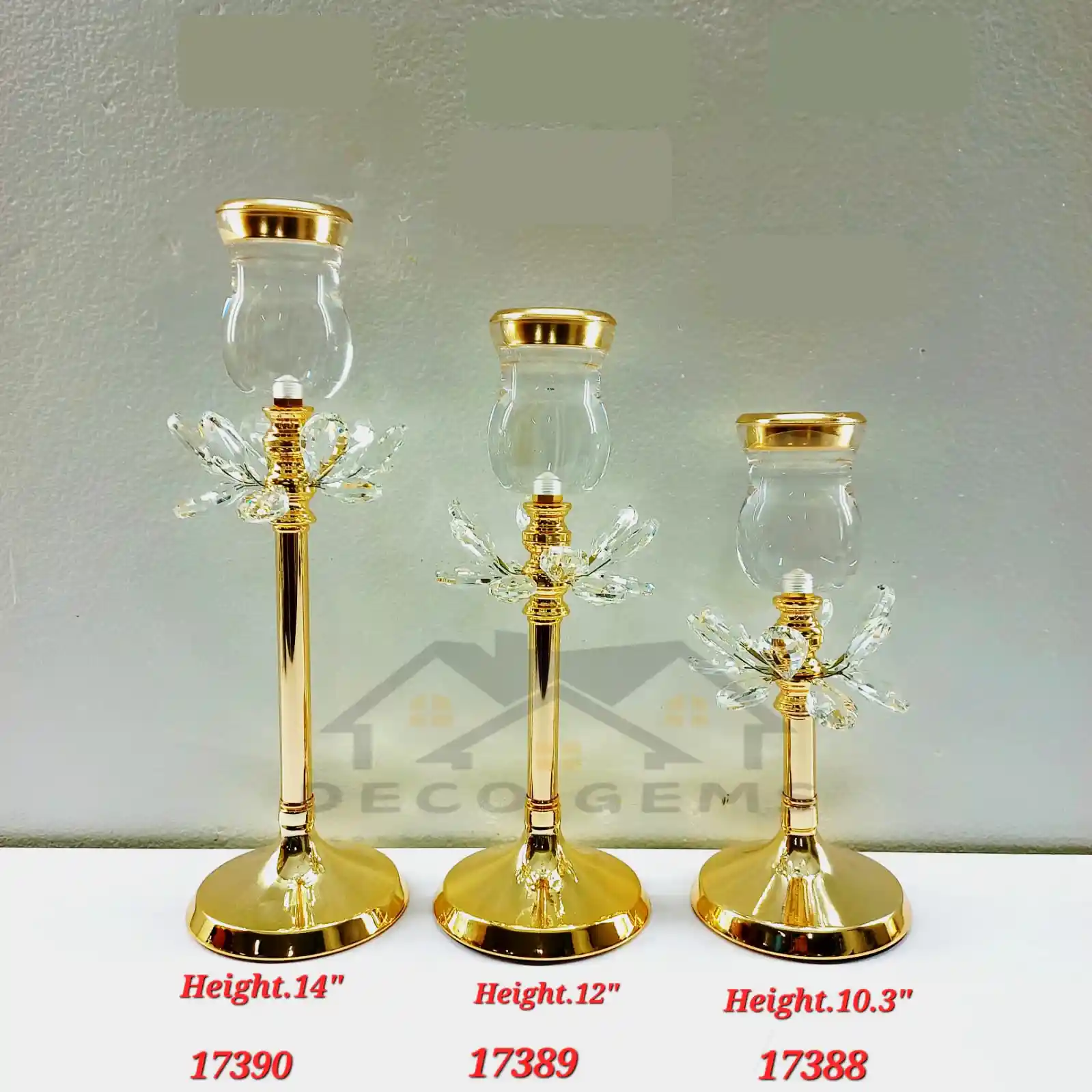 Crystal Candle Holder (Set)- 17388