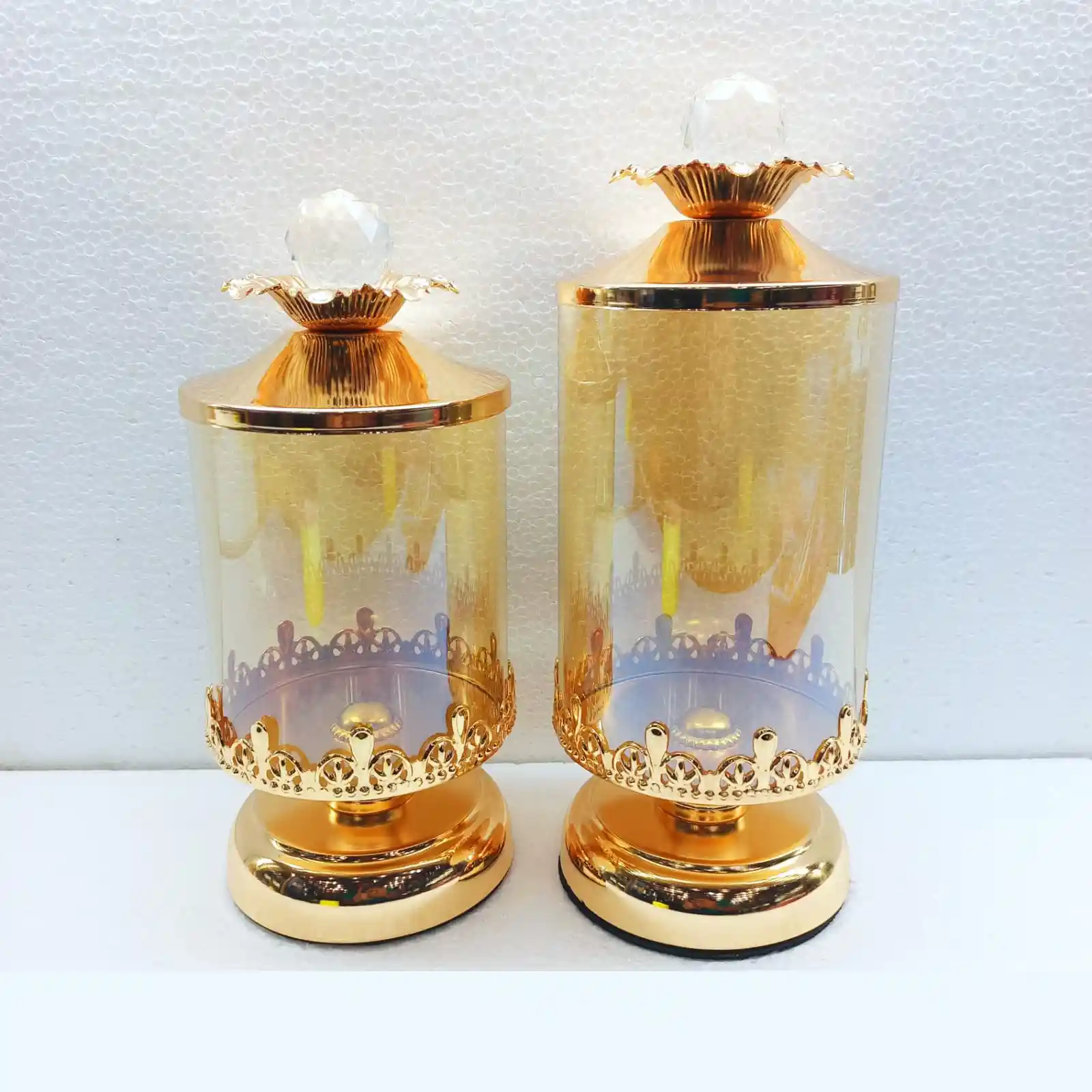 Vintage Crystal Candy Jar Set - 16243/4