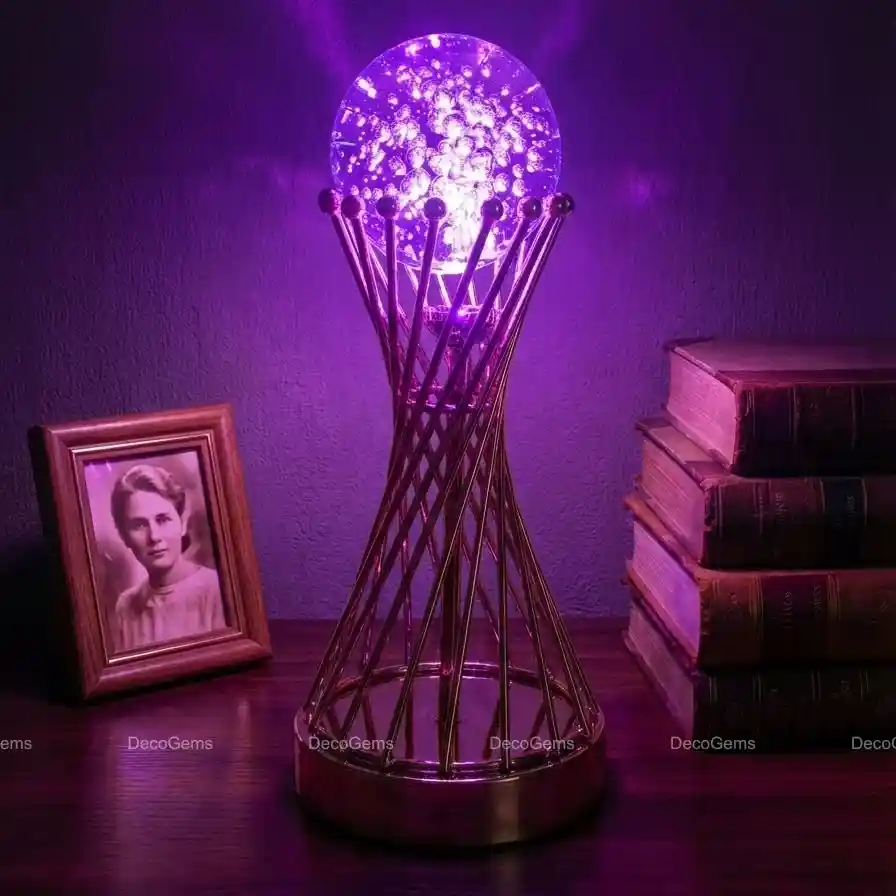 Crystal Ball Purple Light Desk Lamp - 17927